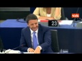 SEMESTRE UE. APPLAUSI E STANDING OVATION PER IL DISCORSO DI RENZI AL PARLAMENTO DI STRASBURGO