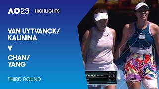 Van Uytvanck/Kalinina v Chan/Yang Highlights | Australian Open 2023 Third Round