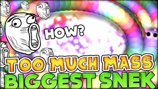 HOW DID WE GET SO MUCH FREE MASS? THE BIGGEST SNAKE SNEK (SLITHER.IO / SNAKE.IO Funny Moments #6)