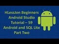 Beginners Android Studio Tutorial – 59 Android and SQL Lite Part Two