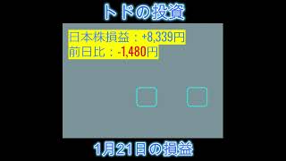 (R7.1.21 損益)ほぼ変化がない一日、資産が3万円増えました #shorts