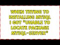 Ubuntu: When trying to installing MySQL I got 