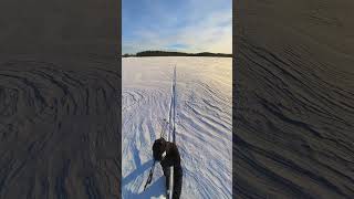 Backcountry skiing on lake Öjaren, untracked is what we like!