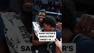 No. 15 Seed Saint Peter's Makes First Sweet 16 🙏 #Shorts