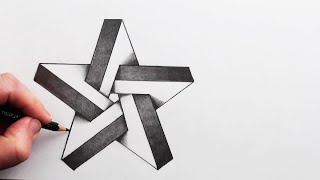 How to Draw An Impossible 3D Star Narrated Step By Step