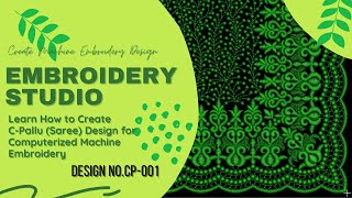 Embroidery Studio | Wilcom Machine Embroidery Design - C Pallu-001 (Drawing) | Surat Textile