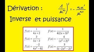 Dérivation-inverse et puissance -1divU et 1divU^n- 12 exemples