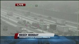 Crashes lead to freeway lane closures