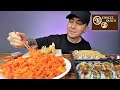 MUKBANG Eating Pad Thai And Sushi Rolls *Congee Queen & H Mart*