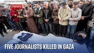 Funeral for five journalists killed in Israeli airstrike in Gaza