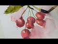 Stop Sketching! Use an Empty Paper Roll to Paint Glossy Watercolor Cherries 🍒✨