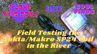 Nokta/Makro Simplex+ SP24 Coil Field Test in the River | VDIs Shown | Great Coil!