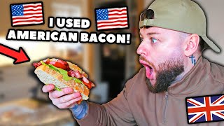 British Guy tries AMERICAN BACON on BLT for the First Time