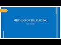 Method Overloading|Types of Polymorphism|Python Programming For Begginers-43