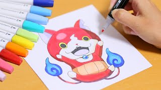 【妖怪ウォッチ】ジバニャンのイラスト　お父さんのお絵描き　My drawing a picture of youkai-watch