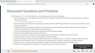 Auditing: Chapter 13 Homework Discussion