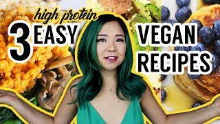 WHAT I ATE IN A DAY VEGAN (easy high protein recipes)
