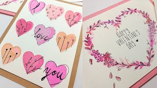 2 Easy DIY Valentine's Day Cards for beginners Part 2 | Easy heart painting for valentines day