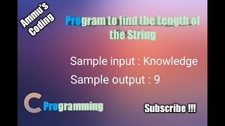 Program to Find the Length of the String | C Language | Explanation in Tamil