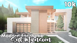 Roblox | Bloxburg: 10k Aesthetic Modern Soft Aesthetic Mansion- No Largeplot (FULL BUILD)