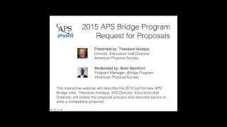 2015 APS Bridge Program Request for Proposals