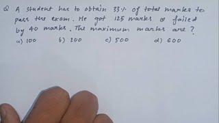 A student has to obtain 33% of the total marks to pass. He got 125 marks and failed by 40 marks