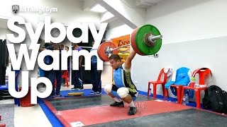 Rustem Sybay Warm Up Area 2015 Asian Weightlifting Championships