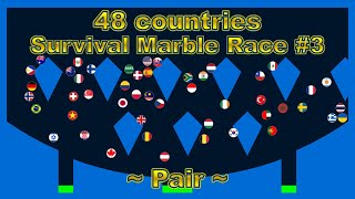 Pair ~48 countries marble race #3~ in Algodoo | Marble Factory