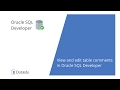 View and edit table comments in Oracle SQL Developer