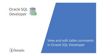 View and edit table comments in Oracle SQL Developer