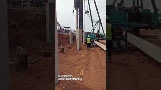 inspection of the process of erecting square pile concrete precast foundations