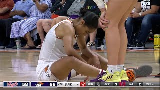 Skylar Diggins-Smith FLATTENED By Screen & Shakes The Cobwebs Off, Officials Review & Reverse Foul
