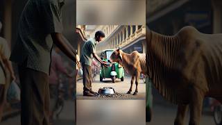 ये बेचारी गाय रोड पे भीख मांगती है 😱 mind blowing creators #cow #cowvideos #cowboys #cows