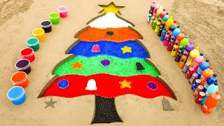 How to make Rainbow Christmas Tree with Orbeez, Fanta, Sprite, Coca Cola, Mentos and Popular Sodas