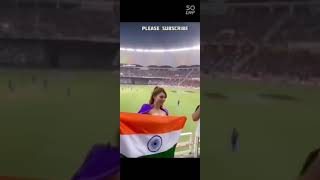 Urvashi Rautela at IND VS PAK match, misbehaving with Indian flag😡😡😡