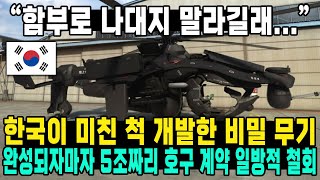 “함부로 나대지 말라길래...” 한국이 미친 척 개발한 비밀 무기 완성되자마자 5조짜리 호구 계약 일방적 철회