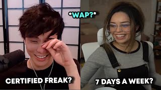 Valkyrae laughs when Sykkuno calls her a certified freak