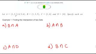 Section 2.6 Example 1 Finding The Intersection of Two Sets