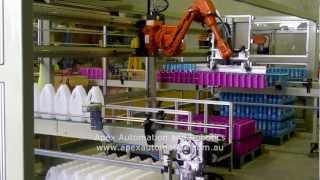 APEX Automation and Robotics - Gantry Robot palletising plastic bottles