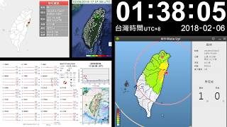 2018年02月06日 01時37分13秒 臺灣東部海域 地震速報(強震即時警報)