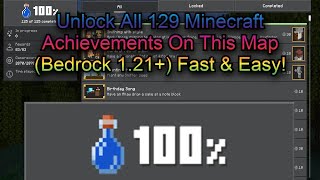 Unlock All 129 Minecraft Achievements On This Map (Bedrock 1.21): Fast \u0026 Easy!