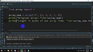 How to to get the length in bytes of one array item in the internal representation in Python