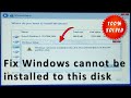 Windows cannot be installed to this disk the selected disk is of the gpt partition style [Fix]