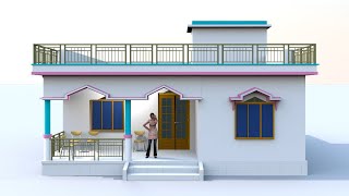 3 bedroom simple village house desgin | 30 by 40 house plans for village | small house design