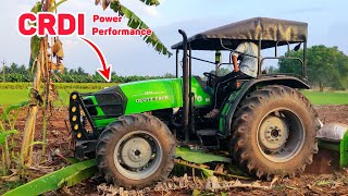 Deutz fahr agrolux 80 CRDI PTO power | Banana mulching | Mileage | Agriculture INDIA