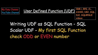 User-defined scalar functions (UDFs) on IBM DB2 for i SQL