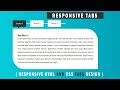 How to Create Responsive Tabs Using HTML & CSS ||  How to Make Tabs Design Only HTML and CSS