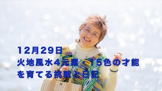 2024.12.29(日)　「フェアリー ゴッドマザー アイズメソッド」火地風水4元素・ 15色の才能を育てる挑戦と日記