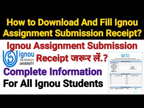 Ignou Assignment Submission Receipt || How To Download And Fill ...