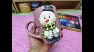 Taza muñeco de nieve | Arualart pastaflexible